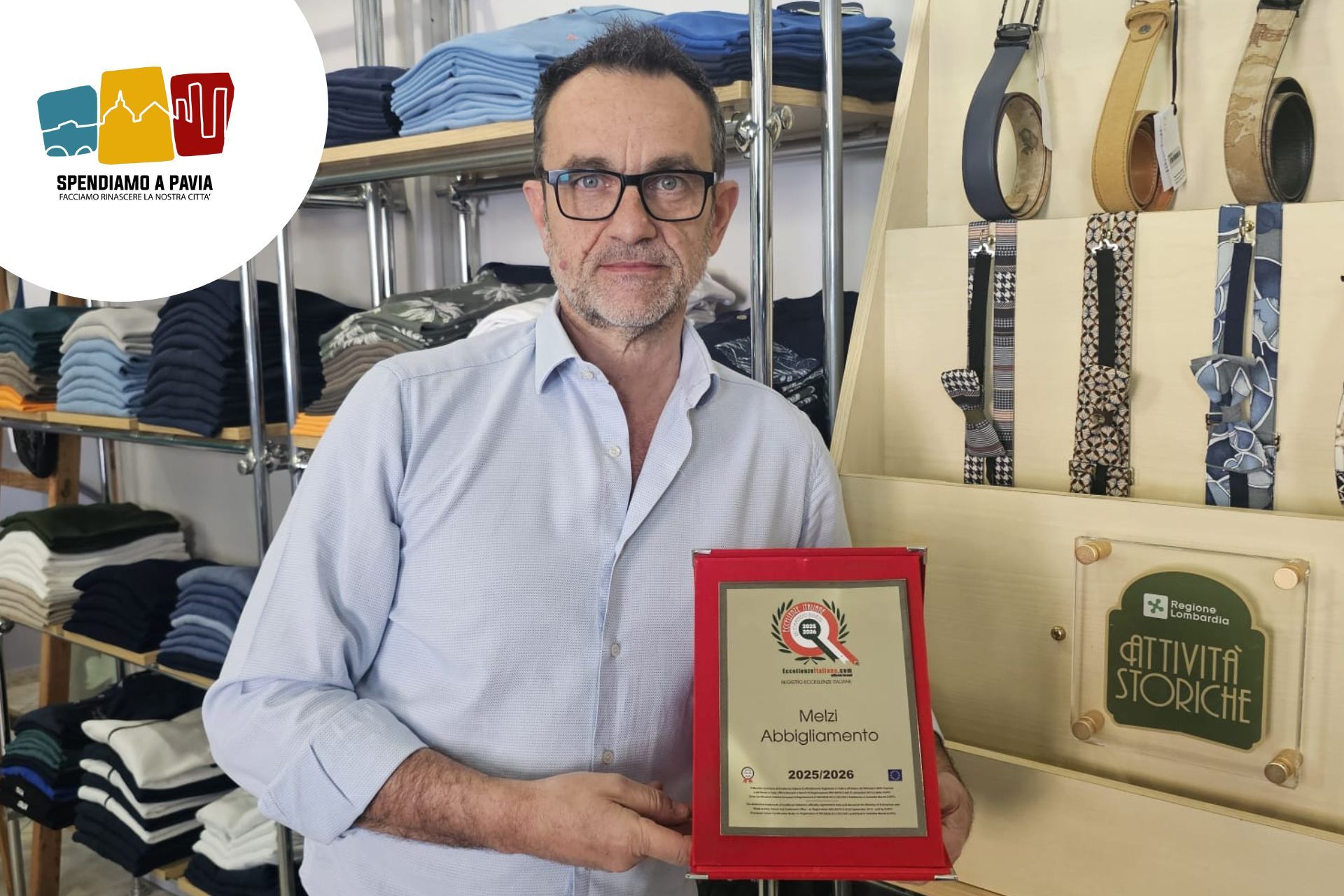 Abbigliamento Melzi di Cava Manara premiato come eccellenza italiana: un punto di riferimento della moda lombarda